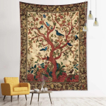 Lendav lind Elupuu Seinavaip Seinale riputatav Boheemlaslik Abstraktne M&uuml;stiline N&otilde;iakunst Hippie Tapiz Elutuba Kodu Dekoor 180X230cm