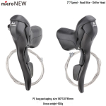 MicroNew Kahekordse Juhtimisega Maanteeratta K&auml;iguvahetajad: 2/3-k&auml;iguline Esimene, 7/8/9/10/11-k&auml;iguline Tagumine K&auml;iguvahetaja. Compatible with Shimano/Microshift gray