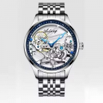 AILANG 8652 &Otilde;&otilde;nes Tourbillon Meeste Mehaaniline Tippbr&auml;nd Automaatne Kell L&auml;bipaistev K&auml;ev&otilde;ru &Auml;ri Relogio Kohandatud Kell Mechanical valge