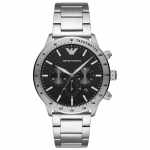 Emporio Armani AR11241 meeste k&auml;ekell H&otilde;bedane rihm Must sihverplaat 43mm + karp