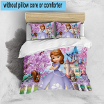 3 tk Printsess Sofia 3 tk Voodipesu, Sisaldab 3 tk Tekikotti Ja 2 tk Padjap&uuml;&uuml;ri T&auml;iuslik J&otilde;uludeks, Ideaalne Magamistuppa, &Uuml;hiselamusse 135cm*200cm