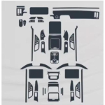 TPU kaitsekile Mercedes-Benz S-klassi W223 2021 salongi jaoks, kriimustusvastane, l&auml;bipaistev, iseravane kleebis Set / Transparent / LHD must