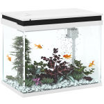 41-liitrine klaasist akvaarium filtris&uuml;steemi, LED-valgustuse, veepumbaga, erinevate kalaliikide jaoks, valge 48 x 30 x 41 cm valge