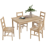 5-osalise s&ouml;&ouml;gitoa komplekt S&ouml;&ouml;gilaud toolidega Istumisgrupp, T&auml;ispuit, 118 cm x 73 cm x 75 cm, Naturaalne 118 x 73 x 75 cm looduslik