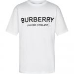 Burberry logotr&uuml;kiga puuvillane l&uuml;hikeste varrukatega T-s&auml;rk Valge 80094951 XL-No Original Gift Bag Or Gift Box valge