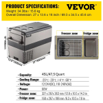 VEVOR 20/22/35/45/55L Autok&uuml;lmik Minik&uuml;lmik S&uuml;gavk&uuml;lmik Kaasaskantav Kompressork&uuml;lmik 12/24V DC 110-240V J&auml;&auml;karp Telkimiseks yellow