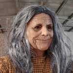 Realistlik Vanaema Lateksmask Liikuva Suuga Pehme Kummist Vanaema Mask Hallide Juustega Halloweeni Kost&uuml;&uuml;mi Tarvikuteks black