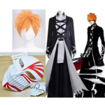 Anime BLEACH Kurosaki Ichigo Cosplay Kost&uuml;&uuml;m Jaapani Manga Cosplay Mustvalge Komplekt Halloweeni Rolli M&auml;ngimise &Uuml;likond Meestele M punane