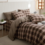 Puuvillane v&auml;rvitud ruuduline tekikott voodilina komplekt - 4 osa Single Duvet Cover 220x240cm