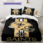 New Orleans Saintsi logomustriga voodipesukomplekt Tekikate Padjap&uuml;&uuml;r Kodukaunistus Kingitus (1 * tekikott + 2 * padjap&uuml;&uuml;ri, ilma s&uuml;damikuta) 135x200cm white