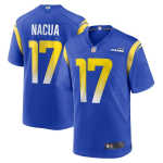 Los Angeles Rams NFL Jalgpallis&auml;rk L&uuml;hikeste varrukatega Meeskonna riided Tikitud Meeste Spordif&auml;nni riided Blue 17