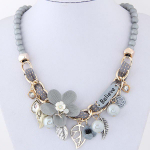 Flower Statement kaelakeed vaigust helmestega kristalliseerunud v&auml;rvi Choker kaelakeed moeehted naistele