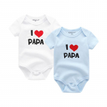 2 TK vasts&uuml;ndinud beebiriided l&uuml;hikeste varrukatega t&uuml;drukute poisiriided, ma armastan Papa Mama disainiga puuvillased p&uuml;ksid 3M