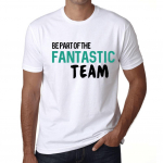 Meeste vintage T-s&auml;rk Graafiline T-s&auml;rk Ole osa fantastilisest meeskonnast valge XS valge
