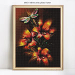 5D isetegemise teemantmaal T&auml;is&uuml;mmargused lillede ja liblikatega kivist pildid tikandid 20X30