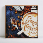 Teemanttikandid koomiks Teemantmaaling Kohv T&auml;is&uuml;mmargune Mosaiik Kingitus Ristpiste 30x30CM