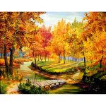 Teemantmaali maastik T&auml;is&uuml;mmargune puur Teemanttikandid Maastik kivist ristpistes 50X70CM