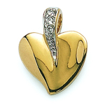 Les Tr&eacute;sors De Lily [D8001] - Pendentif Plaqu&eacute; Or 'Coeur Caprice'  blanc dor&eacute; - 13x14 mm kuld