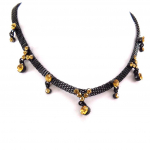 Les Tr&eacute;sors De Lily [J6983] &ndash; disainer choker 'Sissi' merevaigumust oranž