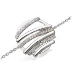 Les Tr&eacute;sors De Lily [K6637] - Bracelet Argent 'D&eacute;esse' blanc argent&eacute; (rhodi&eacute;) - 13 mm valge
