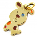 Altesse [N3340] - Pendentif plaqu&eacute; or 'Chien' tutti frutti - 16x10 mm kuld