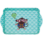 Les Tr&eacute;sors De Lily [R0655] - V&auml;ike melamiinist kandik 'Saperlipopette' roheline sinine (Charlie ahv) - 21x14 cm roheline