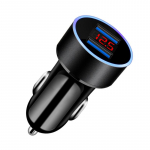 FONKEN 3.1A USB-autolaadija 2-pordiline autotelefoni laadija mobiilse LED-ekraani jaoks, automaatne kiirlaadimine, universaalne mikrot&uuml;&uuml;p C USB-adapter must