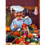 T&auml;ielik 5D-teemantmaali joonisfilm Chef Mosaiic Tikand Ristpistes Kodukaunistus K&auml;sitsi valmistatud 25x30cm