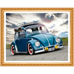 Teemantv&auml;rvimine t&auml;isring, tikkimine Teemant, Volkswagen, Teemantmaaling Mardikaauto 20X30CM