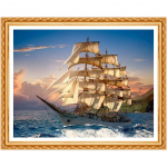 Maastikuv&auml;rv teemantidega 5D t&auml;isring puur Merekaunistus Kodu DIY Teemanttikandid Purjekas 20X30CM