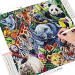 5D teemanttikandid t&auml;ispuuritud &uuml;mmargune elevant DIY teemantmaali loom 30x30CM