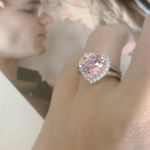 BELLA BOX klassikaline s&otilde;rmus v&otilde;luvatele s&uuml;damekujuga naistele, tsirkoonist peen ehe, h&otilde;bedane kihluskingitus Resizable roosa