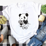 Suvised Panda T-s&auml;rgid Mood Multikad Tr&uuml;kitud vabaaja T-s&auml;rk Panda Meik Naljakas Teepluus XXXXXL valge
