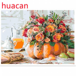 Huacani DIY 5D t&auml;ispuur Teemantmaaling Lilled Kunst Tikand Ristpistes Mosaiik Kodukaunistuse kingitus Full Square 20*30 cm
