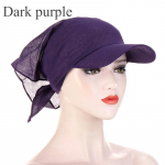 &Otilde;uesall Turban Caps p&auml;ikesevisir koos Hijab Durag Brim Capiga rannapuhkusega Dark Purple