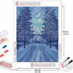 Huacani puu teemantmaal Talvine maastik 5D DIY Teemanttikandid Ristpistes mosaiik Kodukaunistuse kingitus Full Square 20*30 cm