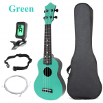 21-tolline sopran-ukulele 4 keelega ukulele/kott/tuuner/rihm/keel lastele ja algajatele 3 v&auml;rvi valikuline roheline