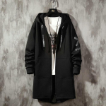 Streetwear Naiste kevadjope 2024, uus Harajuku vabaaja &otilde;huke mantel Naiste hiphopi tuulejope, pikk naiste jope XXXXXL must