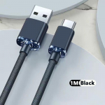 VAORLO 120W laadimiskaabel 6A C-t&uuml;&uuml;pi andmekaabli &uuml;lilaadimine Xiaomi Huawei USB-C kiirlaadimiseks 1.2M must