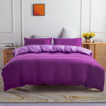 Voodipesukomplekt &Uuml;hev&auml;rviline kahekordne tekikate Padjap&uuml;&uuml;r Kolmeosaline puuvillane &uuml;heinimesevoodi tekikate/tekikottide komplekt 175x220cm(3pcs) lilla