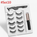 Uus 3 paari tavalisi magnetripsmeid 5 magnetiga 3D naaritsa ripsmete komplekt silmapliiatsiga pintsetid Natural kunstripsmed Style 2