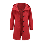 Naiste tuulepluus kapuutsiga n&ouml;&ouml;biga lahtine &uuml;lisuur vabaaja tuulejope veekindel v&auml;lir&otilde;ivas pikk vihmamantel Jooksmine &otilde;ues jalutamiseks tuulekindel jope S punane