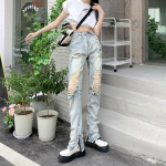 2022. aasta kevad naiste k&otilde;rge v&ouml;&ouml;kohaga &scaron;ikid retroh&otilde;ngulised naiste laia s&auml;&auml;rega teksad kottis naiste teksap&uuml;ksid kapriisp&uuml;ksid Jean Mom teksad p&uuml;ksid XS helesinine v&auml;rv