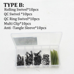 50 tk karpkalap&uuml;&uuml;gi tarvikud pliiklamber Kiiresti vahetatav p&ouml;&ouml;rlev saba kummist sasipundumisevastased varrukad karpkalap&uuml;&uuml;giriistadele j&auml;medad p&uuml;&uuml;givahendid