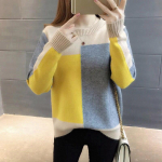 Naiste v&auml;rviline plokk-pullover kampsun S&uuml;gis-talv Uus mood Femme &Uuml;markaelusega kootud topid Naiste pikkade varrukatega XL