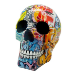 Les Tr&eacute;sors De Lily [A2403] &ndash; vaigust kujuke &bdquo;Skull&ldquo; mitmev&auml;rviline t&auml;navakunst graffitiga &ndash; 195x150x130 mm mitmev&auml;rviline