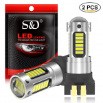 2tk PW24W PWY24W LED-pirn auto suunatuled 30SMD &uuml;lihele eesmine p&auml;evas&otilde;idutuli DRL merevaigukollane kollane 6000K valge 12V automaatlamp valge