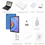 BDF 10,1-tolline Android 12 tahvelarvuti 1280x800 kaheksatuumaline 8 GB RAM 128 GB ROM 4G v&otilde;rk AI kiirendatud tahvelarvutid arvuti topelt-Wifi 5000 mAh Standard add keyboard sinine