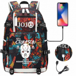 Naiste ja meeste seljakott Anime Jojo Bizarre Adventure Seljakott Teismeliste Kooli multifunktsionaalne USB laadimiskotid Koolikott Travel Mochila One Size
