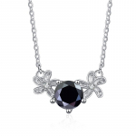 Bague Ringen 925 Sterling H&otilde;bedane Momulberry Stone kaelakee Naiste Korea versioon Lihtne Sweet Little Daisy ripats Grade Sense Clavicle kett 1ct （length 45cm） sinine